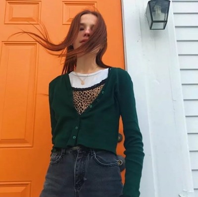 brandy melville forest green ribbed 