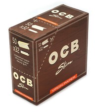 OCB VIRGIN King Size Slim UNBLEACHED Rolling paper - 1 box total 1600 papers