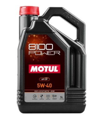 Motul 8100 POWER 5 Liters Engine Motor Oil Full Synthetic Ester 5W-40 (Qty 1)