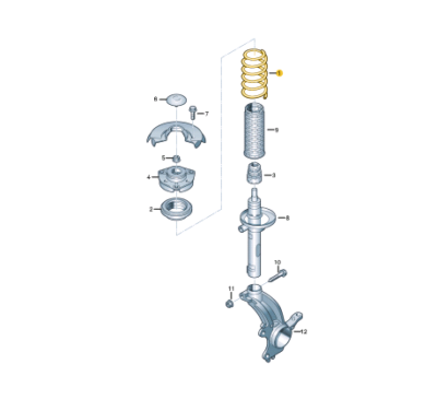 VOLKSWAGEN SCIROCCO MK3 Front Axle Coil Spring 1K0411105JA NEW  