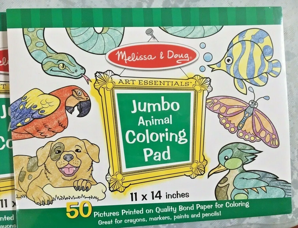 Melissa And Doug Coloring Books Lot of 2 Jumbo Animal Coloring