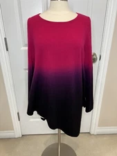 Neiman Marcus The Cashmere Sweater Tunic Collection Pink Purple Women’s Size L