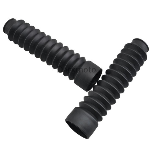 2x Black Motorcycle Front Rubber Fork Boots Shock Absorber Dust Cover Universal - Picture 7 of 12