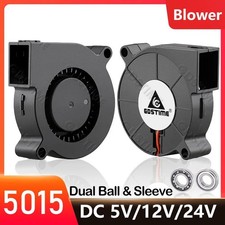 50mm 5015 Turbo Blower Fan DC 5V 12V 24V Dual Ball Bearing for 3D Printer