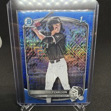 2025 Topps Bowman Chrome BILLY CARLSON Base Blue Mojo Refractor 1st Bowman /150