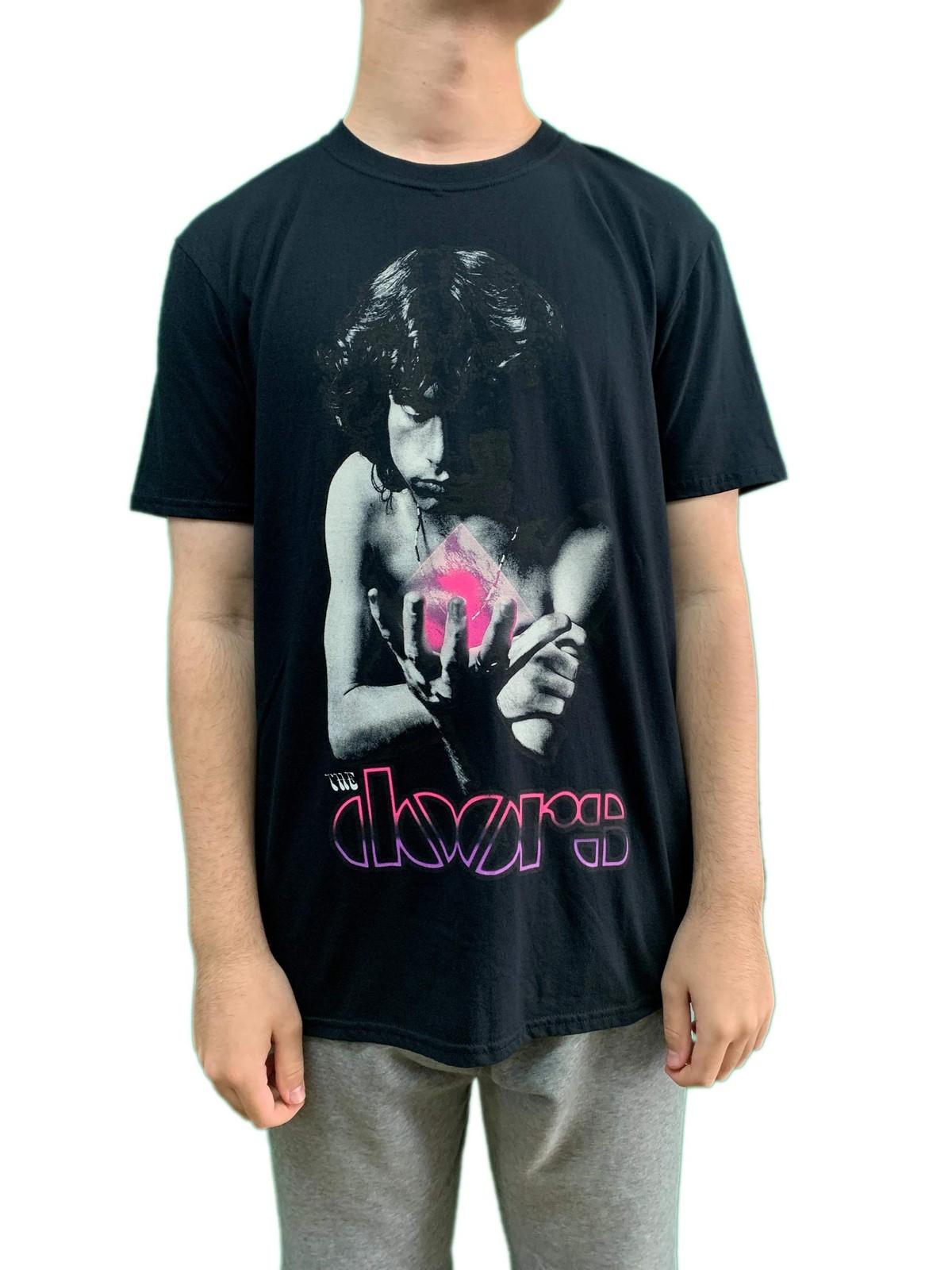 Мужская футболка The Doors с коротким рукавом Psychadelic Jim, цвет черный