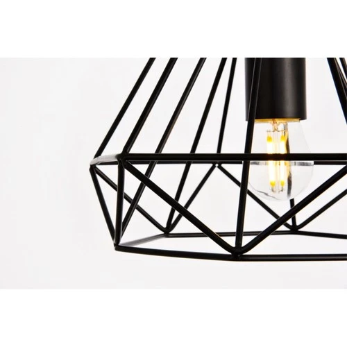 Living District Jago 1-Light Transitional Metal Pendant in Black Finish - Picture 4 of 6