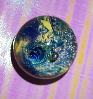 Murmel Murano Silberglas 3D Deep Space UNIKAT Glaskunst 28mm Durchmesser NEU