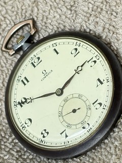 Art Deco pocket watch OMEGA SWISS made ANCIER case cal 35.5 L T1