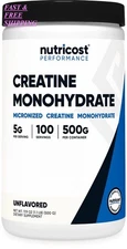 NEW Nutricost Pure Creatine Monohydrate 500 Gram Powder