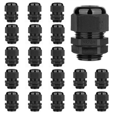 Ampele 20 Pack 3/4 Npt Cable Gland Waterproof Adjustable