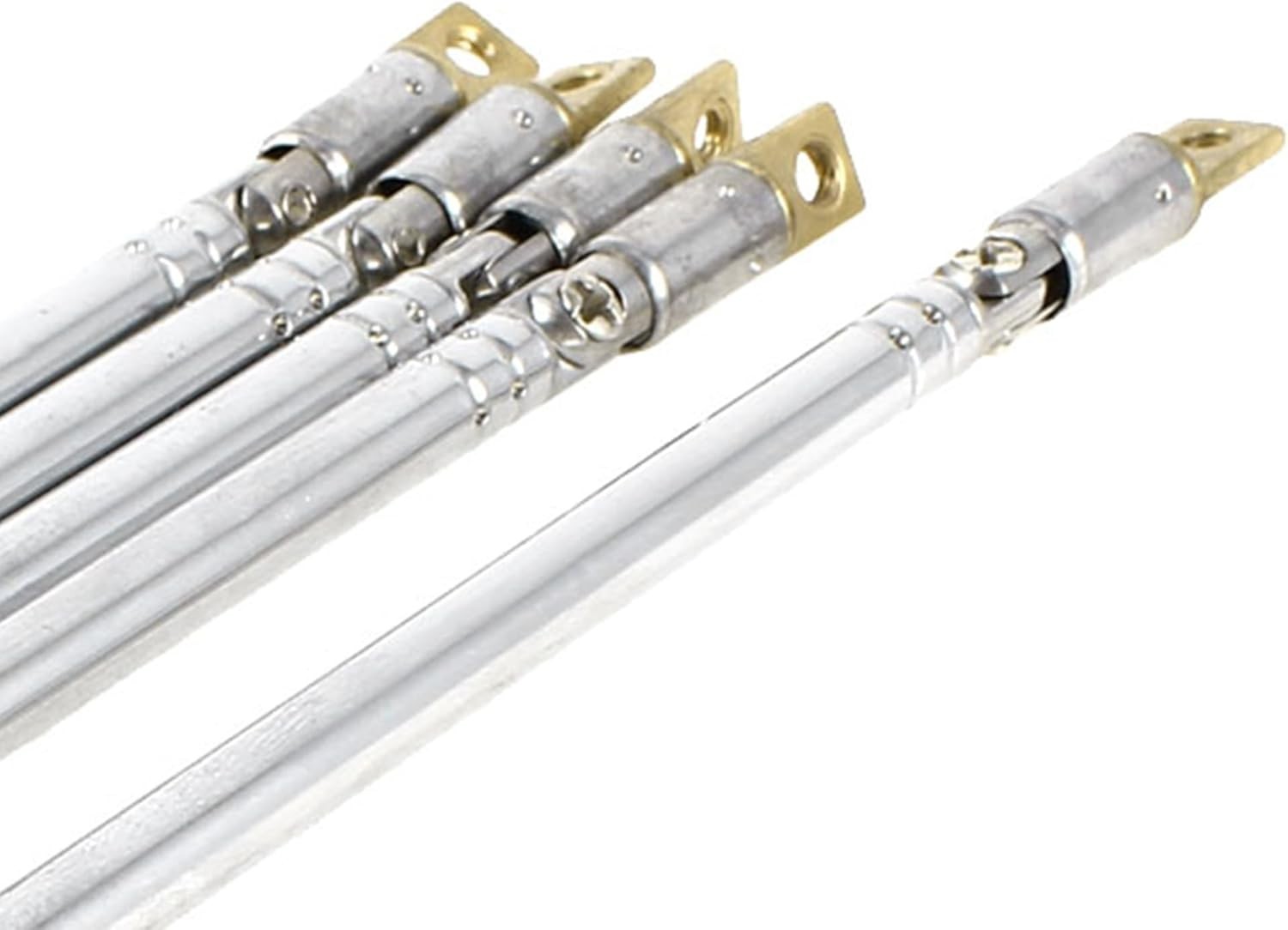 uxcell 32cm Length 5 Section Telescopic AM FM Radio Antenna 180 Degree 5 Pcs New