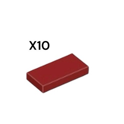 10x LEGO 3069 - FLAT TILE 1X2 - Dark Red