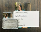 Sexy! Dog Days Princess Jasmine 1 Oz .999 Silver Color Art Bar +COA 50 Minted NR