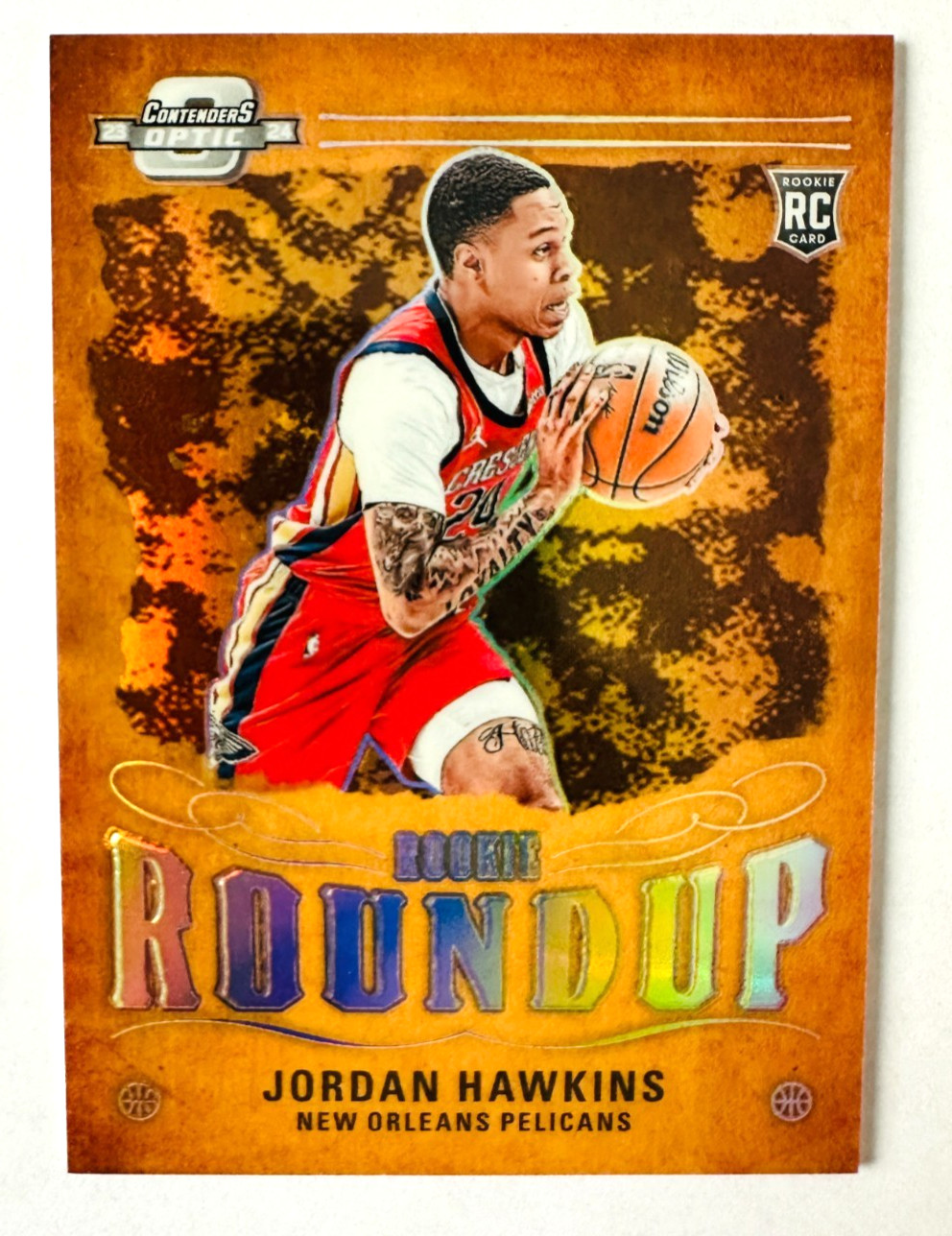 2023-24 Contenders Optic Jordan Hawkins SILVER Prizm Rookie Roundup Pelicans!