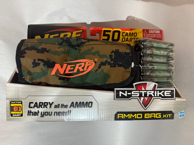 Nerf N-Strike 9'' Ammo Bag Kit Camo Camouflage Green with 50 Camo Darts #Q