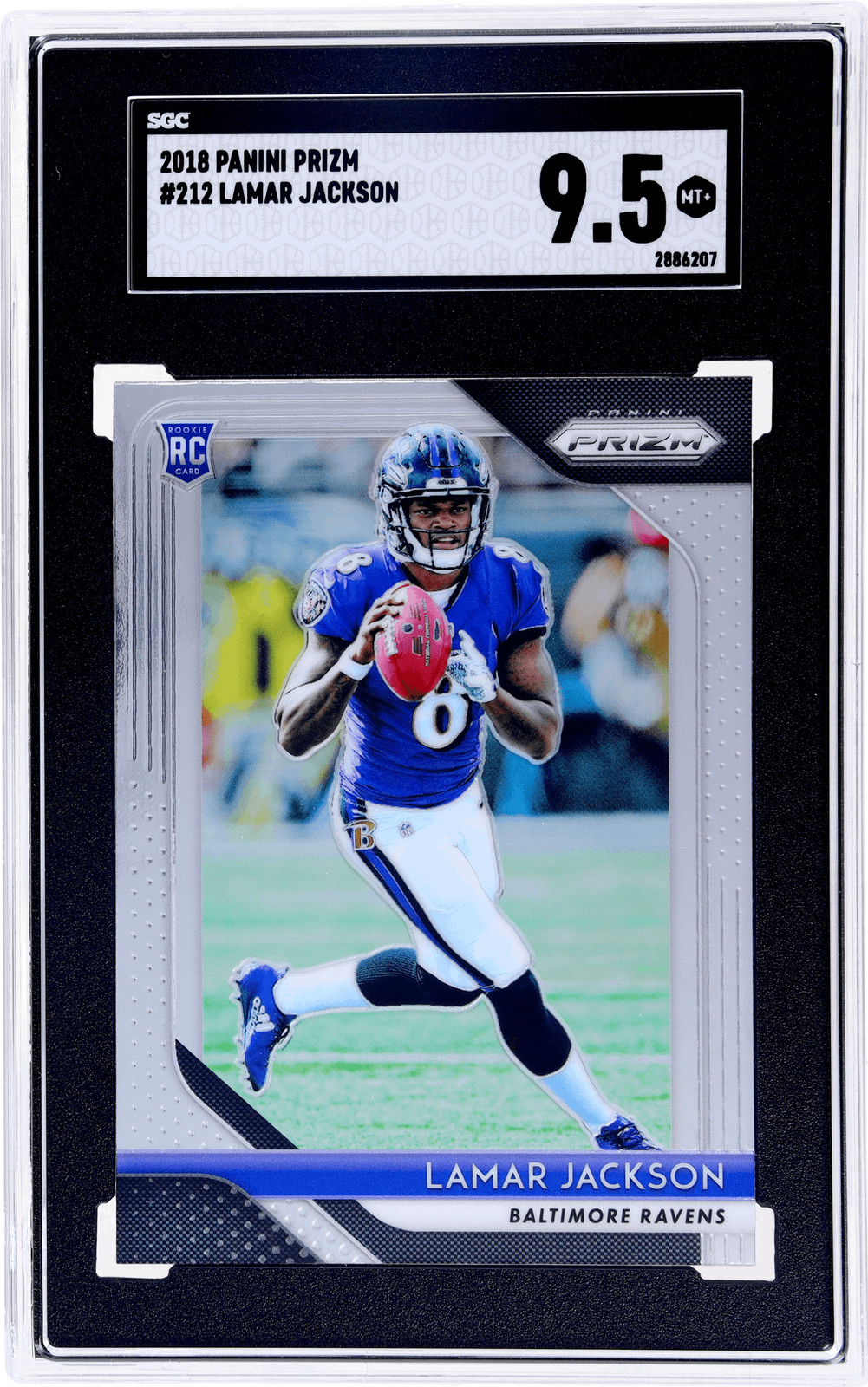 2018 Panini Prizm Lamar Jackson #212 SGC 9.5 Rookie RC