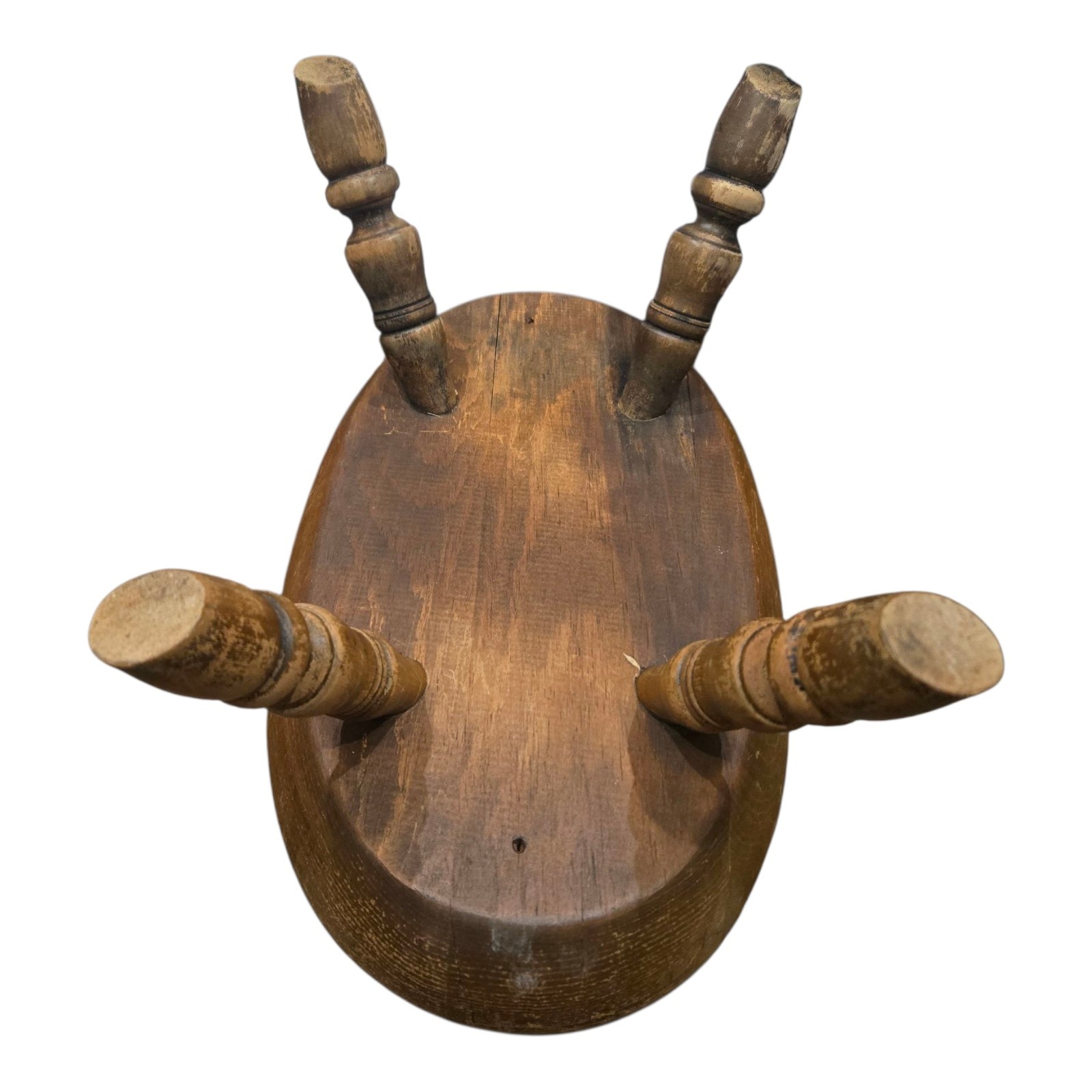 Antique Primitive Farmhouse Milking Stool 15" Wide Country Rustic Decor