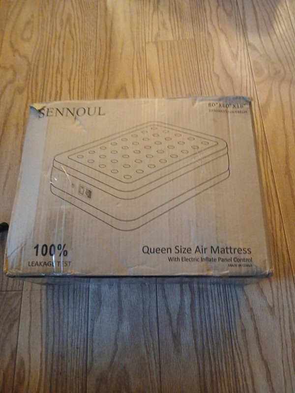  Sennoul Queen Size Air Mattress With Electric Inflate Panel In Box!