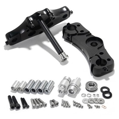 11 Degree Raked Triple Trees Kit 21'' 23'' 26'' Wheels For Harley Touring 1997-2013