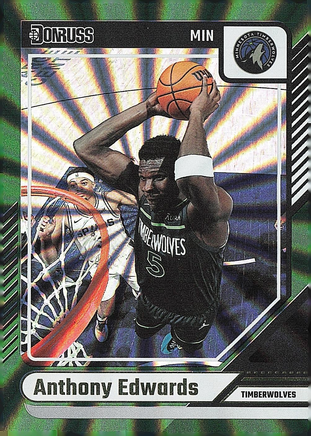 2024-25 Donruss #165 Anthony Edwards Holo Green Laser BB47