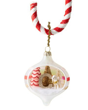 Anthropologie Party Animal GLASS monogram Christmas Ornament INITIAL LETTER C