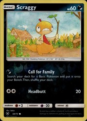 Scraggy 50/73 Shining Legends Reverse Holo Pokemon Card