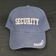 SECURITY Baseball Cap Hat Men's Adjustable One Size Navy Blue White Embroidered
