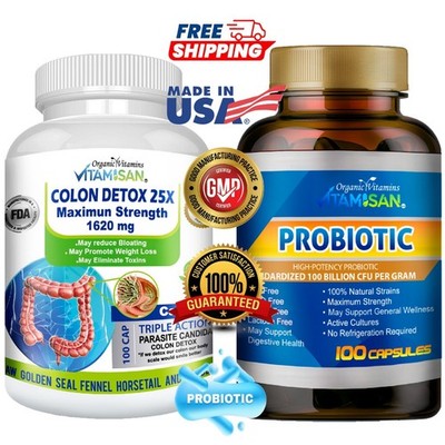 Colon Cleanse Program with Probiotics, Easy & Gentle, Complete Gut Detox support