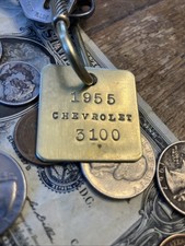1955 CHEVROLET 3100 Pick Up Truck Brass Key Fob ‘55 Cameo Stepside Suburban