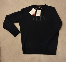 Valentino VLTN Men's Cotton Black Crew Neck Jumper XL with Tags