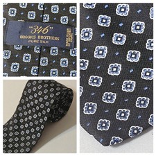 BROOKS BROTHERS MAKERS SILK Men's Neck Tie Navy Blue Vintage Made In USA By Hand