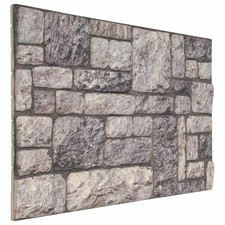 Wall Panels 10 pcs Grey and White 100 x 50 cm EPS Foam vidaXL
