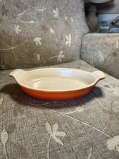 VINTAGE LE CREUSET FRANCE ORANGE CAST IRON CASSEROLE 1L OVEN PIE DISH LASAGNE