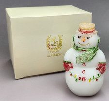 Fenton Lenox Christmas Snowman Frosty The Friend Opal Figurine Hand Painted RARE