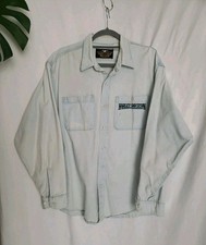 Vintage 90s Harley Davidson Denim Button Up Long sleeve Men's XL MADE IN USA