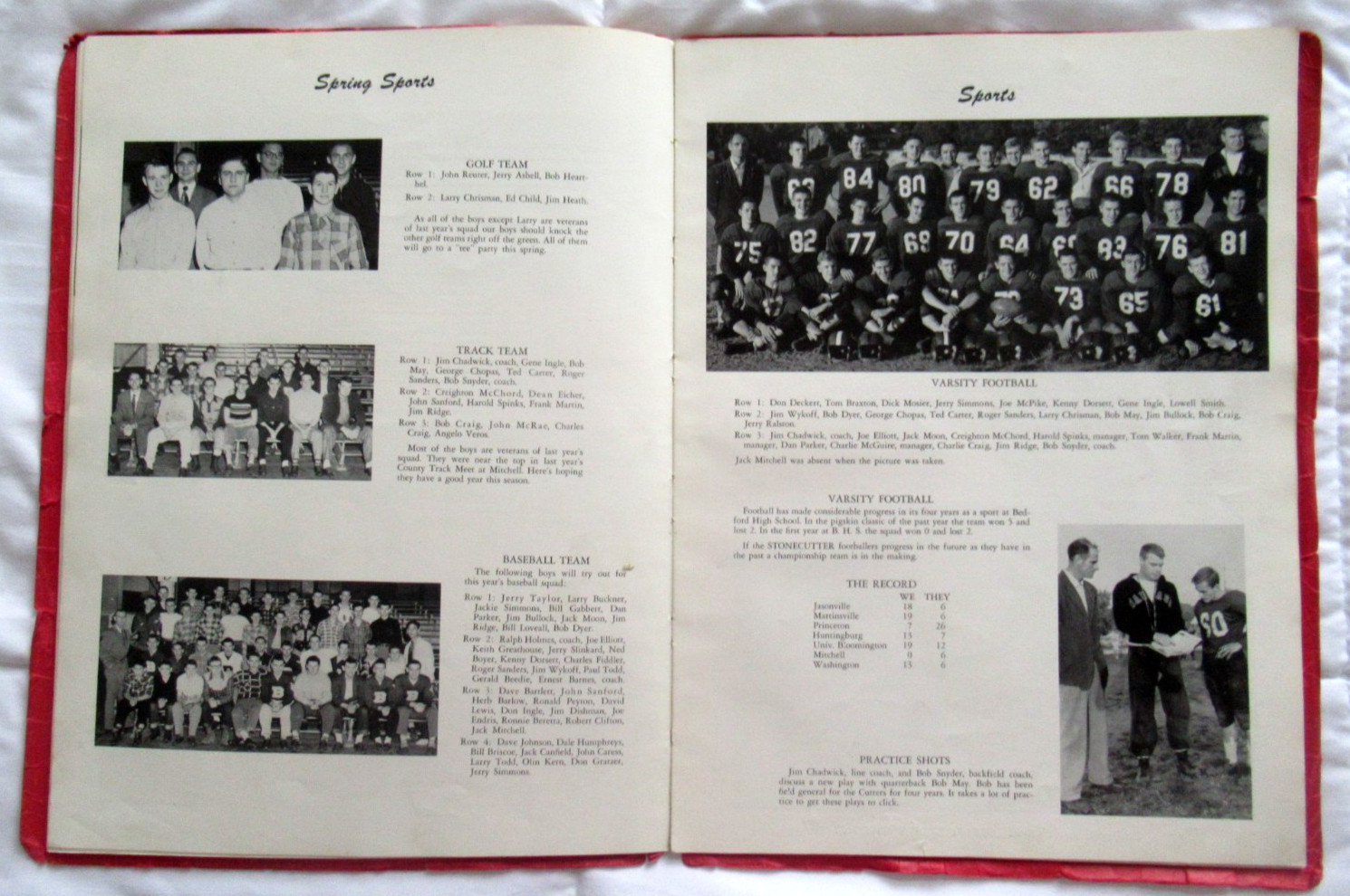 1951 BEDFORD INDIANA HIGH SCHOOL YEAR BOOK "THE PIONEER" ~ STUDENTS ~ SPORTS