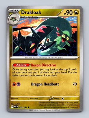 TCG Pokemon Karte Drakloak PRE 072/131 Eng cochi8i Prismatic Evolutions