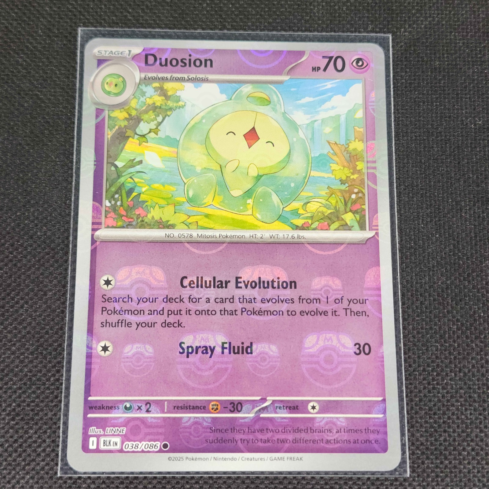 Duosion - 038/086 - Masterball Holo - Black Bolt - Pokemon Card - NM/M