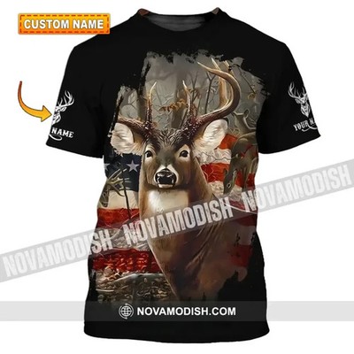 Unisex Shirt - Custom Name 3D Shirt - America Deer BS1711