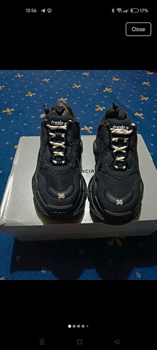 Balenciaga Triple S Black Low Top Lace Up Trainers Sneakers EU 36 UK 3