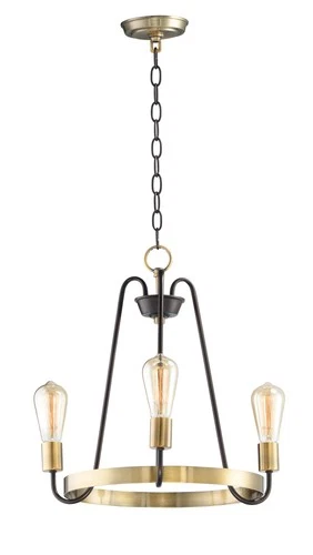 Maxim 11733 Bronze/Brass Haven 3-Light 18-1/2"W Mini Chandelier - Picture 1 of 8