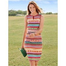 Talbots Retro Floral Jacquard Sheath Dress