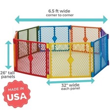 Toddleroo by North States SuperyardColorplay 8 Panel Freestanding Gate