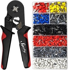 Ferrule Crimping Tool Kit - Ferrule Crimper Plier AWG 28-7 with 1800pcs Wire