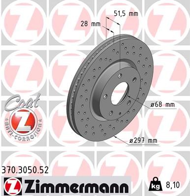 2x 370.3050.52 Zimmermann brake disc for Mazda