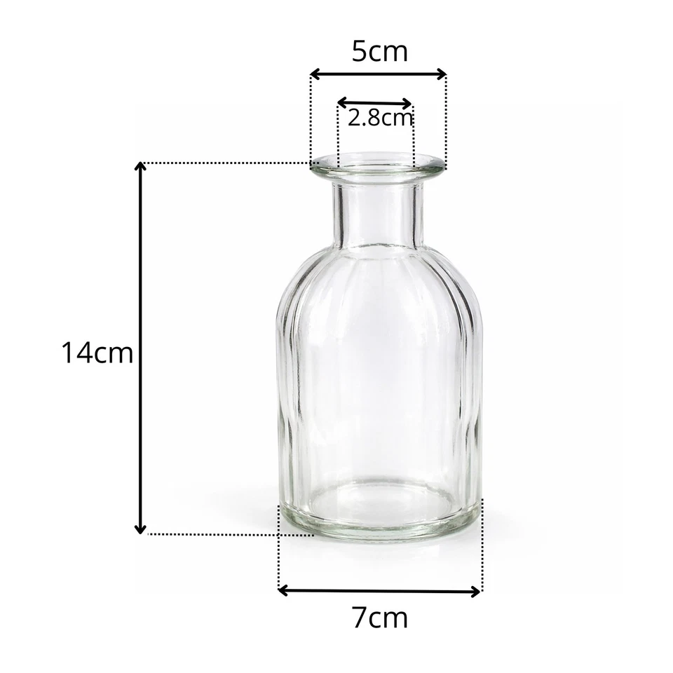 4 Glasflaschen Blumenvasen Dekoflaschen Set Minikaraffen Fläschchen Glaskaraffen - Bild 3 von 4