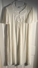 Vintage Lorraine Babydoll Sheer Nightgown Ivory Cottage Coquette Medium