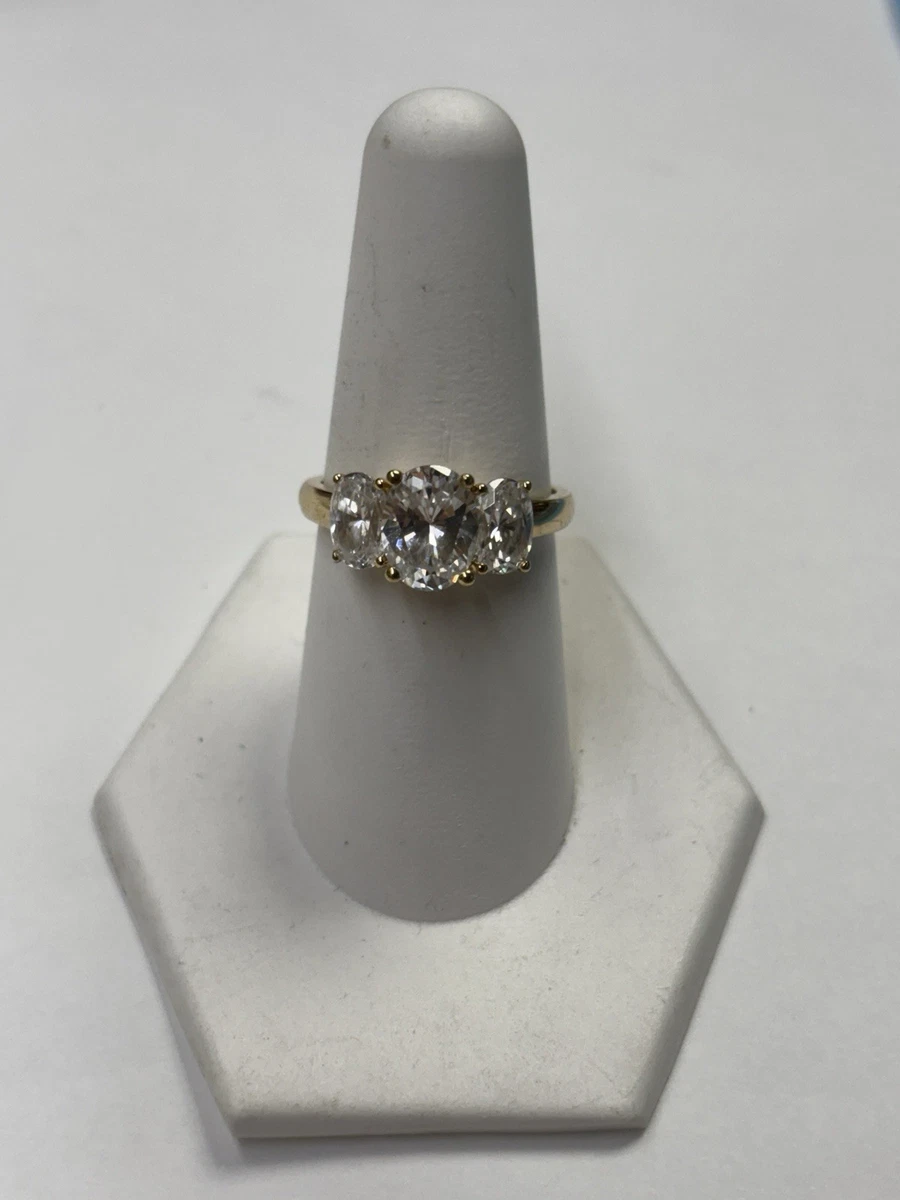 Cubic Zirconia Three-Stone Diamond Engagement Rings for sale | eBay