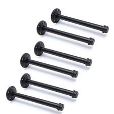 3/4" Industrial Black Iron Pipe Shelf Brackets Rustic Wall Mounted DIY Shelving